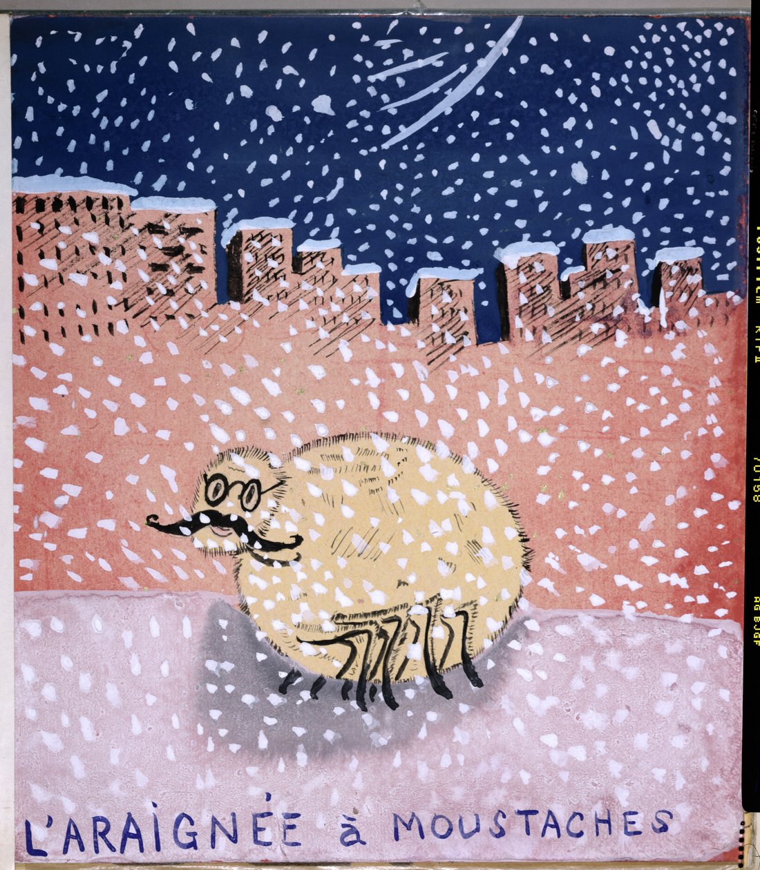 Bıyıklı Örümcek, Robert Desnos'un 'La Menagerie de Tristan' adlı el yazısıyla yazılmış şiir koleksiyonu için illüstrasyon, 1932 by Robert Desnos
