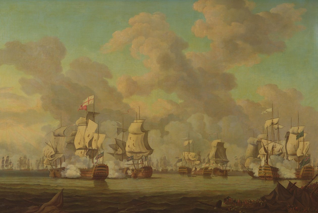 Lord Rodneys, Dominika açıklarındaki Fransız Filosuna Karşı Zaferi, 1782 by Robert Dodd