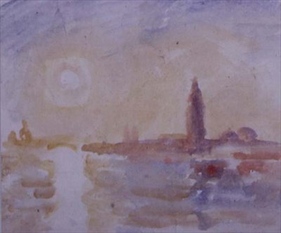 Sunset, Venedik, c.1900-30 (kağıt üzerinde wc) by Robert Graham Dryden Alexander