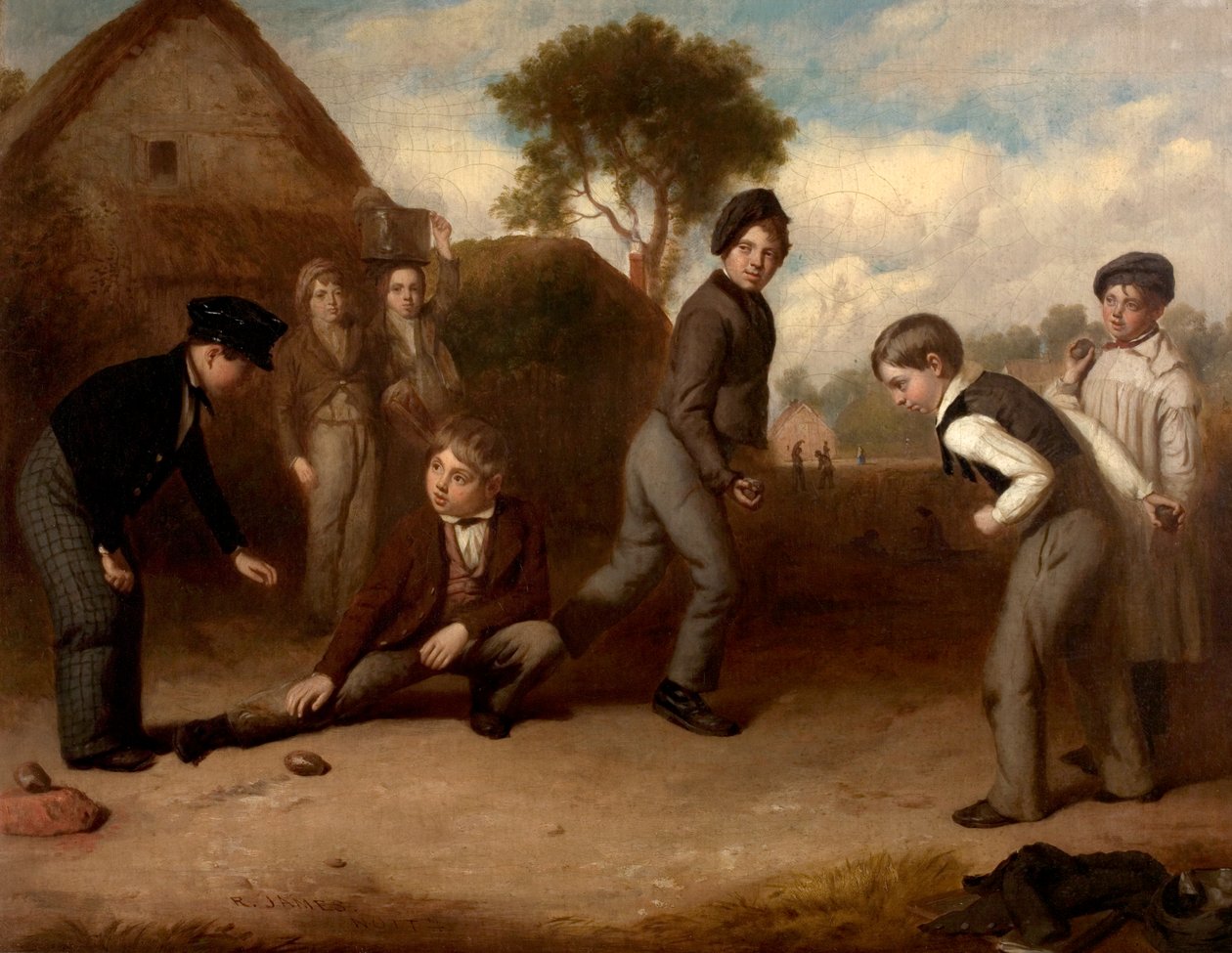 Ördektaşı Oynayan Çocuklar, 1845 dolayları by Robert James