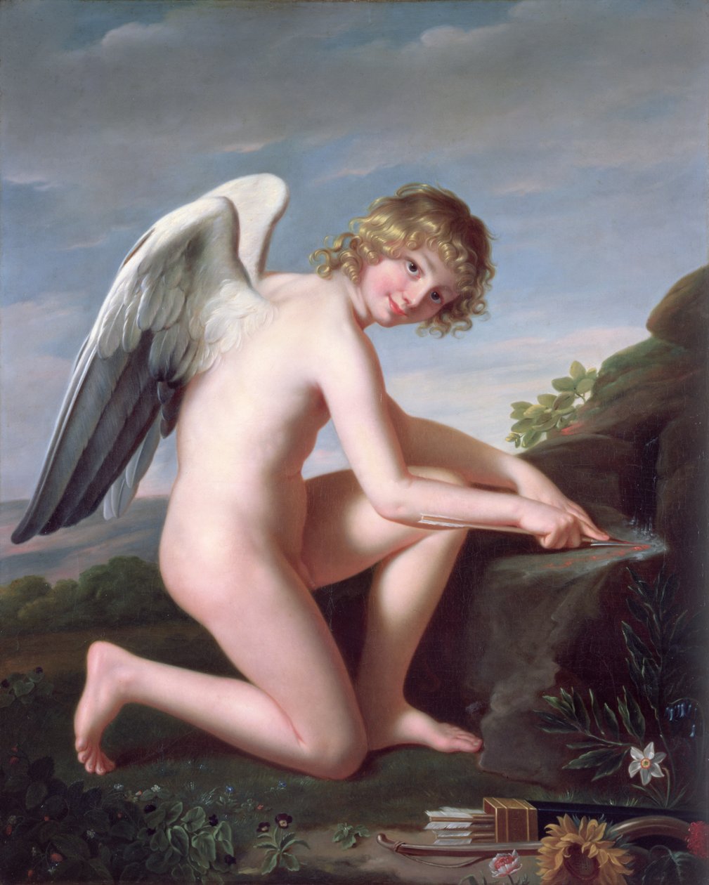 Oklarını bileyen aşk tanrısı, 1798 by Robert Lefevre