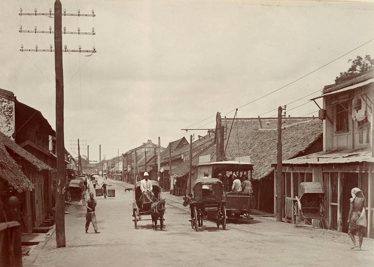 İlk elektrikli tramvay ile yeni yol, 1890 by Robert Lenz