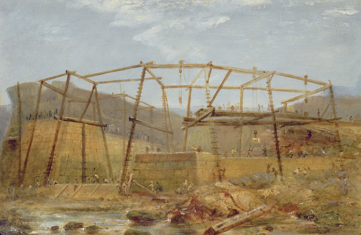 Cofferdam ile İç Liman İskelelerinin Mahmuz Noktaları, Mayıs 1829 by Robert Mackreth