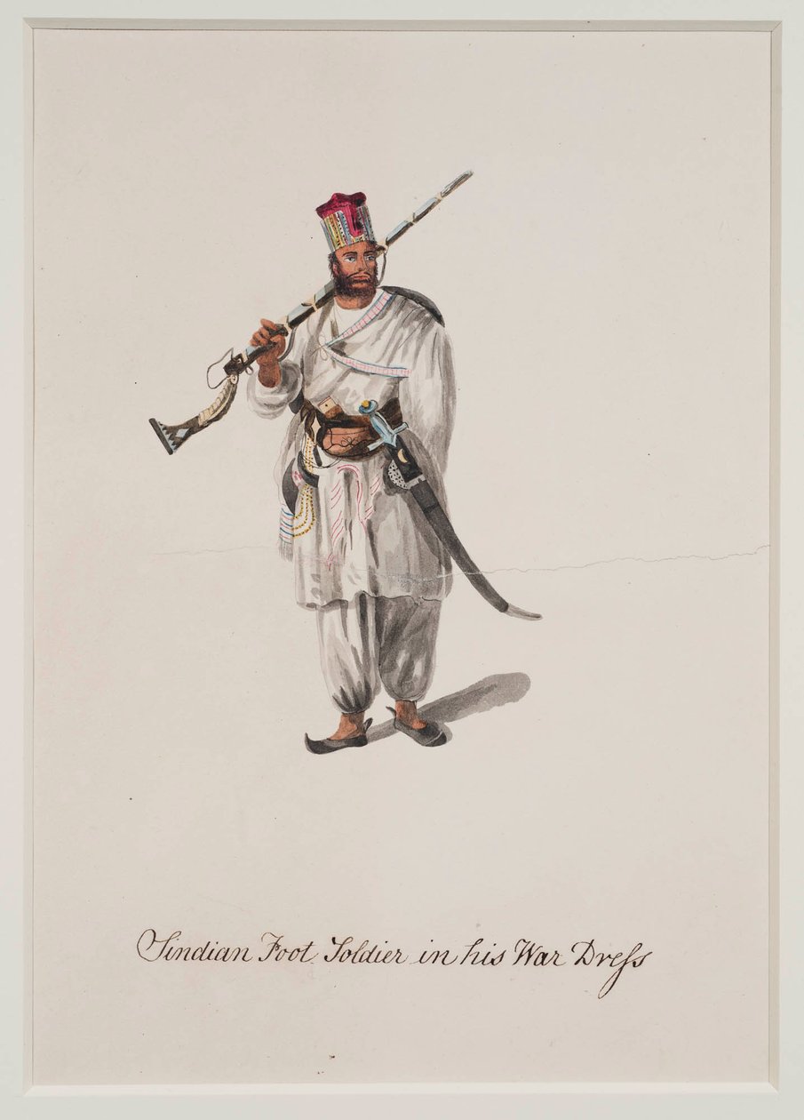 Savaş Elbisesi İçinde Sindian Piyade, 1815 by Robert Melville Grindlay
