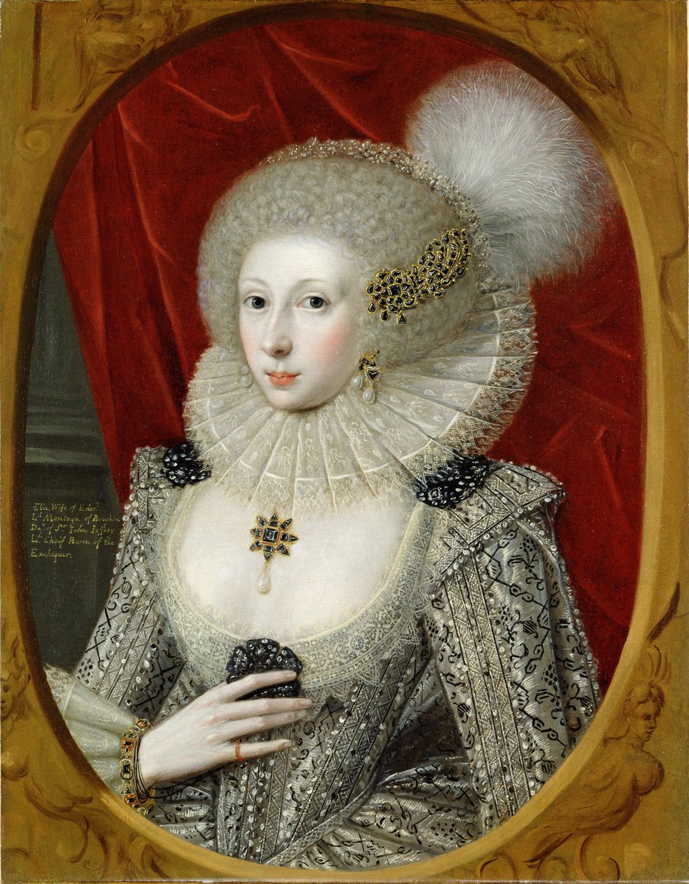 Bir kadının portresi, muhtemelen Frances Cotton, Lady Montagu, Boughton Castle, Northamptonshire by Robert Peake
