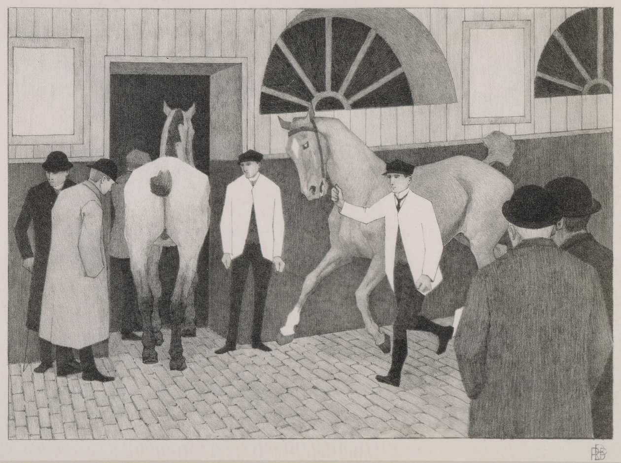 At Martı. c.1918 (kağıt üzerine siyah tebeşir) by Robert Polhill Bevan