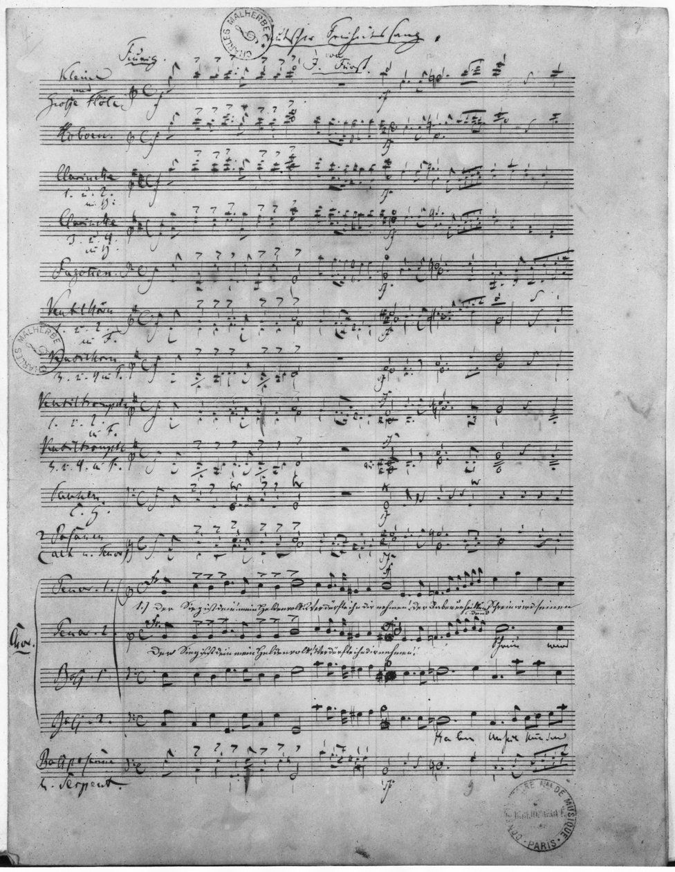 Ms.316, Three Lieder, Opus 65, Number 3, erkek korosu için, 1847 by Robert Schumann