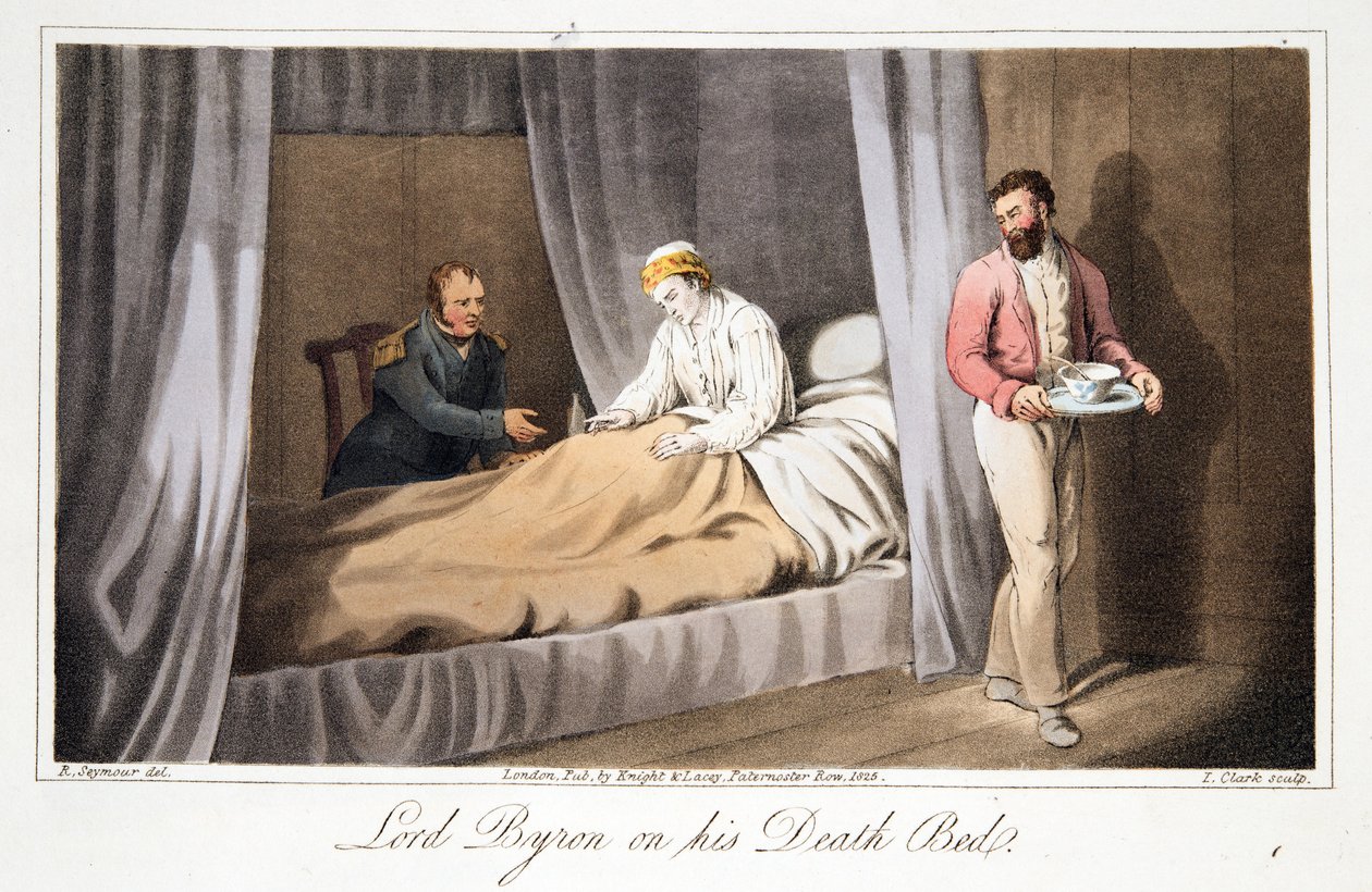 Lord Byron Ölüm Yatağında, William Parry tarafından yazılan The Last Days of Lord Byron