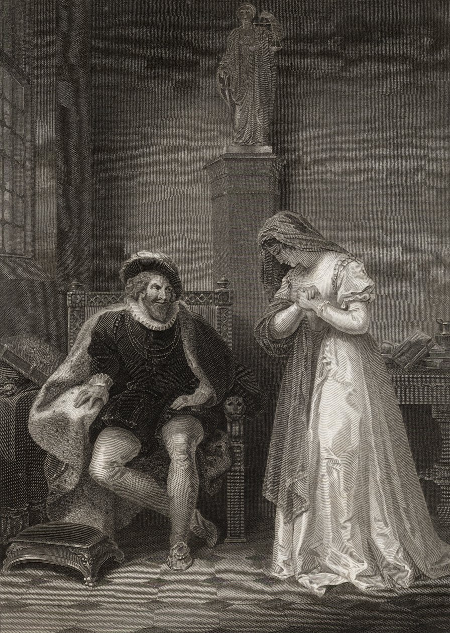 Angelo ve Isabella, W.C. Wilson, William Shakespeare (1564-1616) 1797