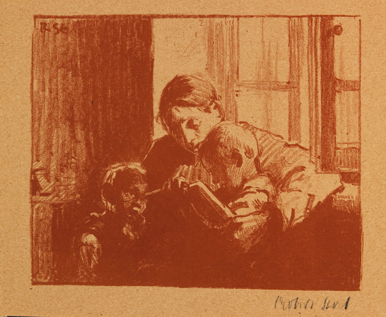 anne ve çocuklar by Robert Sterl