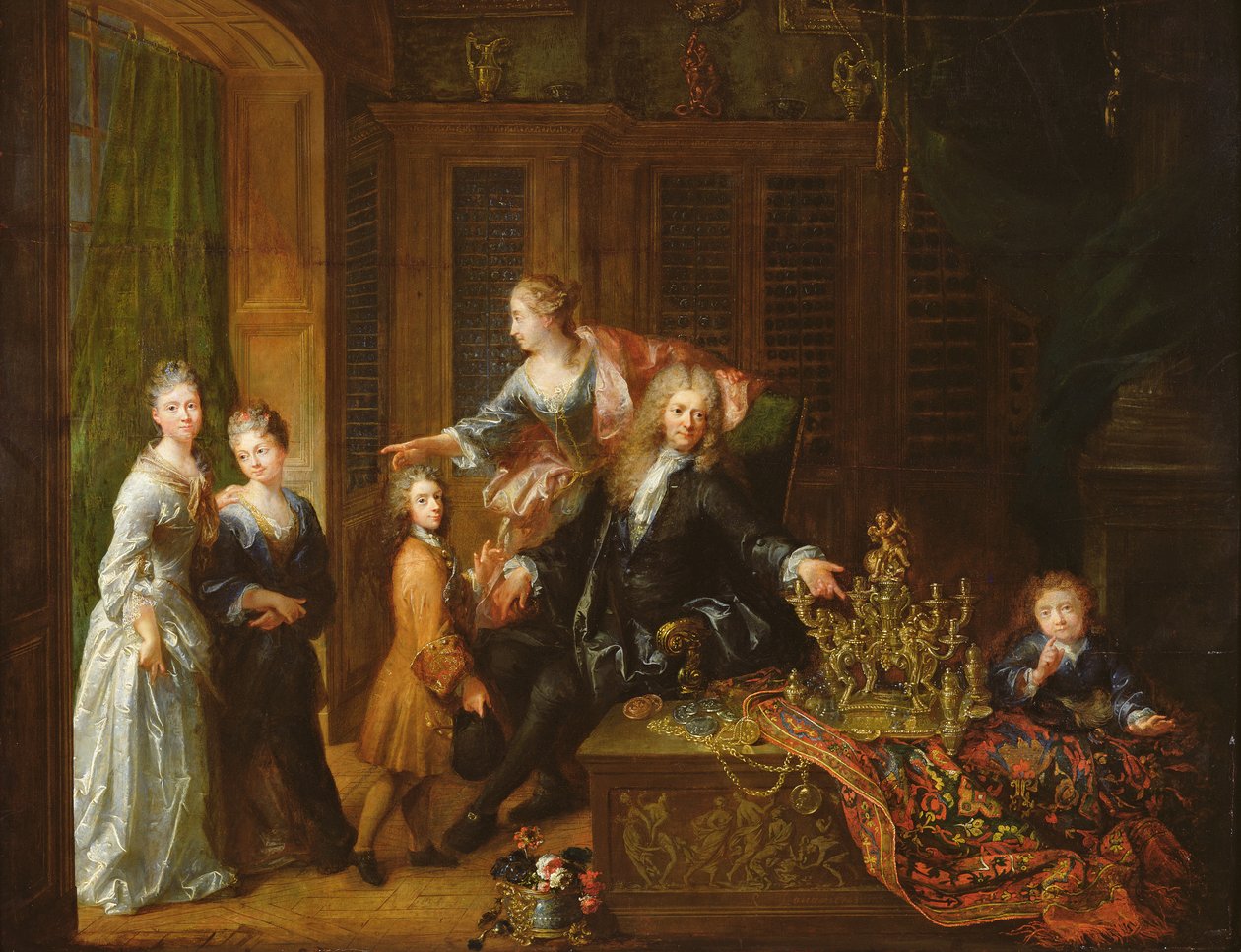 Nicolas de Launay (1646-1727) ve Ailesinin Portresi by Robert Tournieres