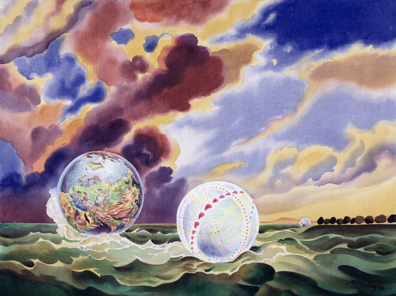 Dream Worlds, 1983 (tuval üzerine liquitex) by Robert Tyndall