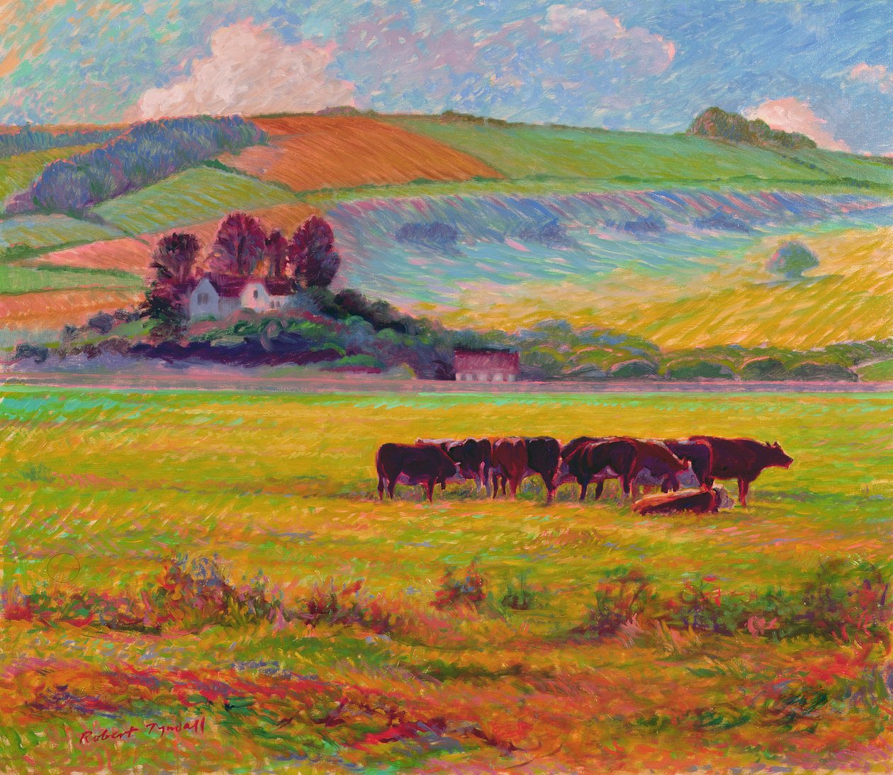 Akşam Sığırı, Cuckmere Vadisi, Sussex by Robert Tyndall