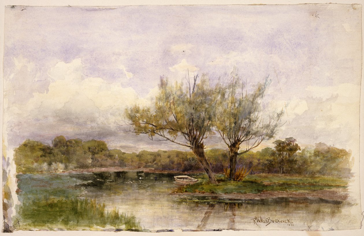 Manzara, 1881 (kağıt üzerinde wc ve grafit) by Robert Ward van Boskerck