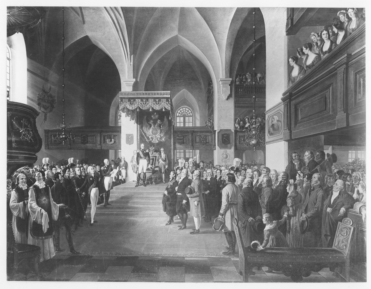 Rusya'nın Alexander I Finlandiya eyaletlerinden saygı görüyor by Robert Wilhelm Ekman