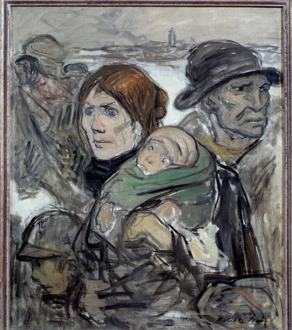 Göçmen ailesi yollarda. Robert Noir (1864-1931) tarafından tablo 20. yüzyıl Vernon, Musee Poulain by Robert  Noir
