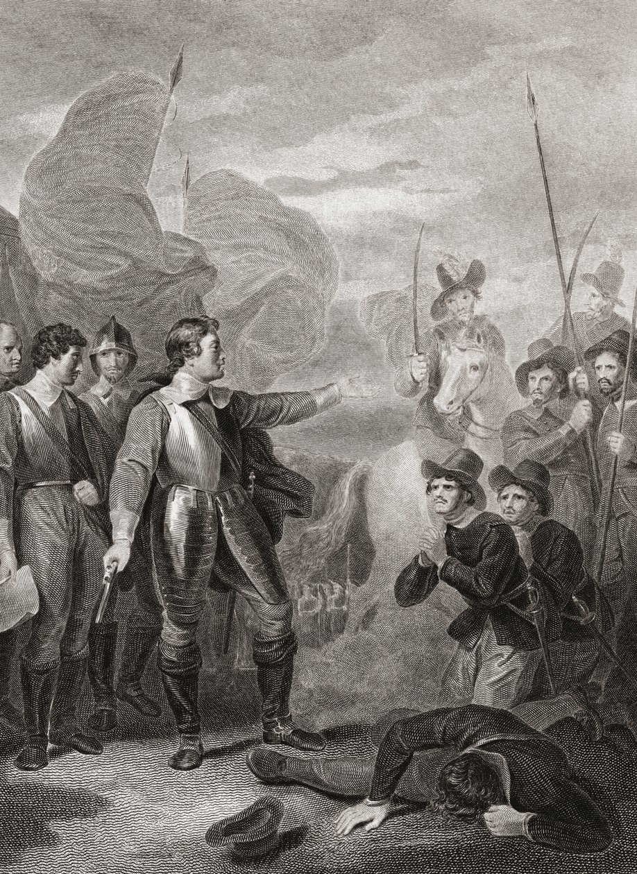 Oliver Cromwell, Burford İsyanını bastırıyor. (Yazdır) by Robert (after) Smirke