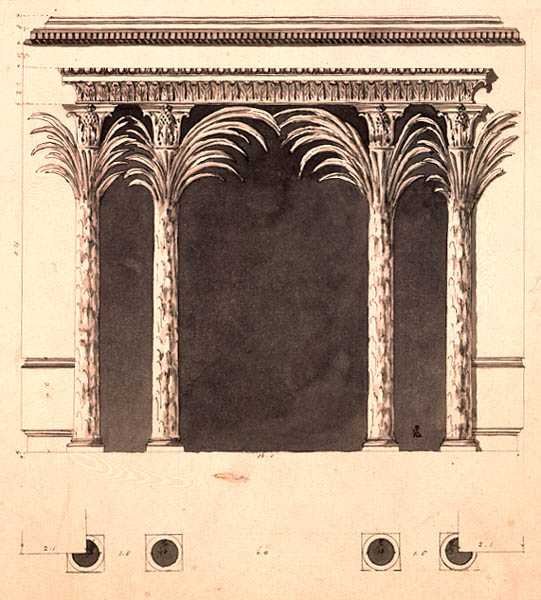 Bir oyuk için tasarım (kalem ve mürekkep ve yıkama) by Robert Adam
