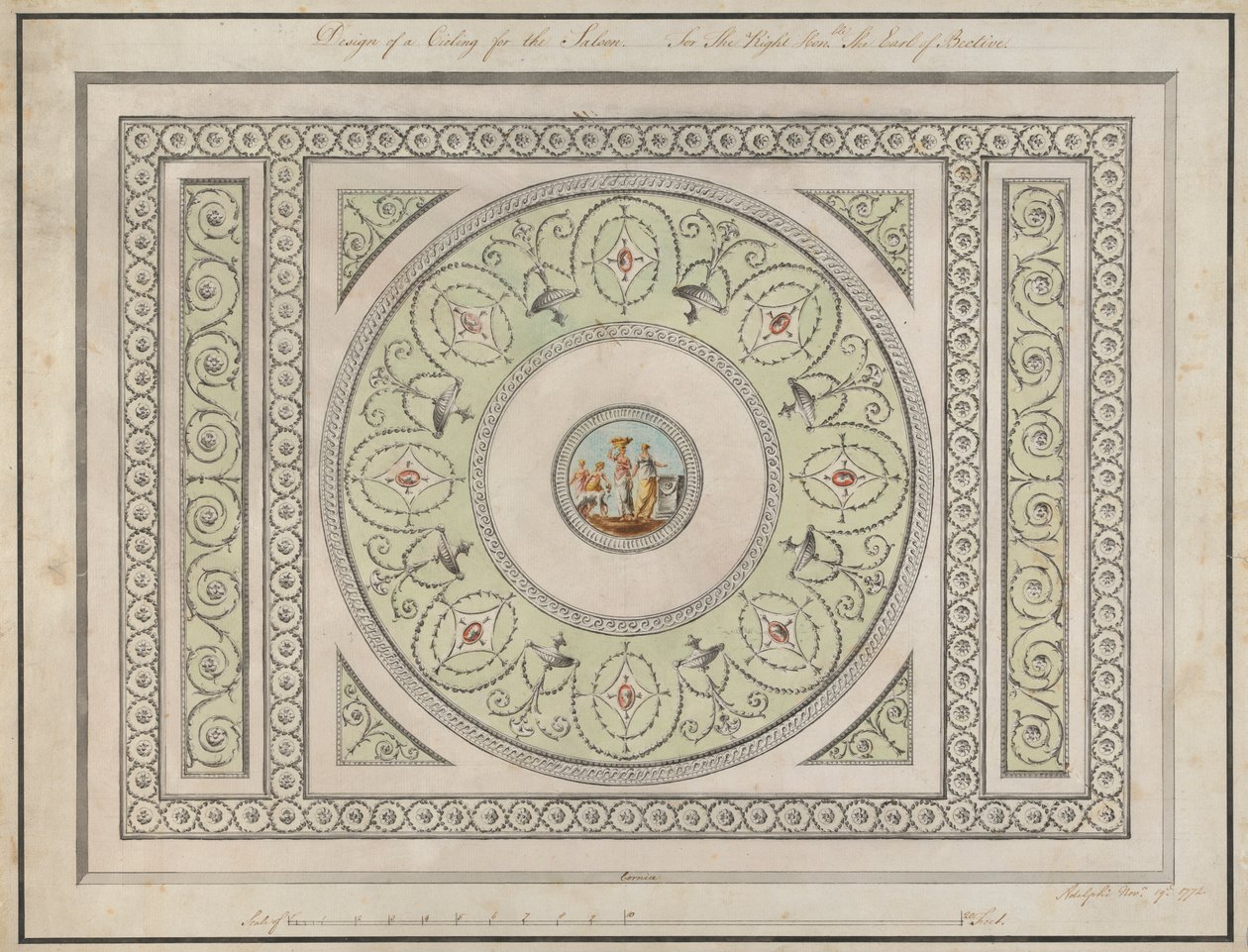 Headfort House, İrlanda: Salon Tavanı by Robert Adam