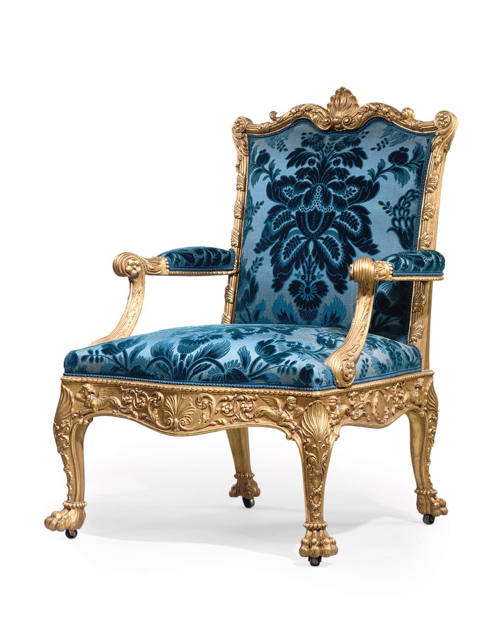 George III yaldızlı ahşap koltuklardan biri by Robert Adam