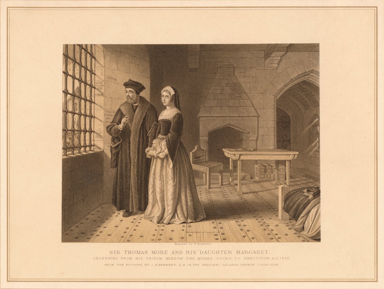 Sir Thomas More ve kızı Margaret, 1878 by Robert Anderson