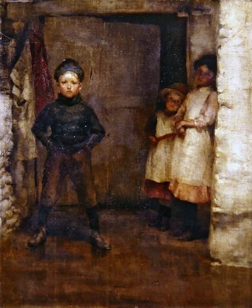 Kapıda (tuval üzerine yağlı boya) by Robert Anning Bell