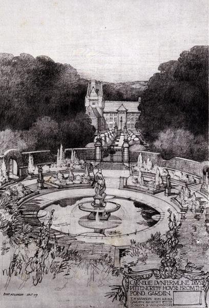 Gölet Bahçesi'nden Pittencrieff Evi, Thomas Mawson'ın 'Şehir Planlama Çalışmaları'ndan by Robert Atkinson