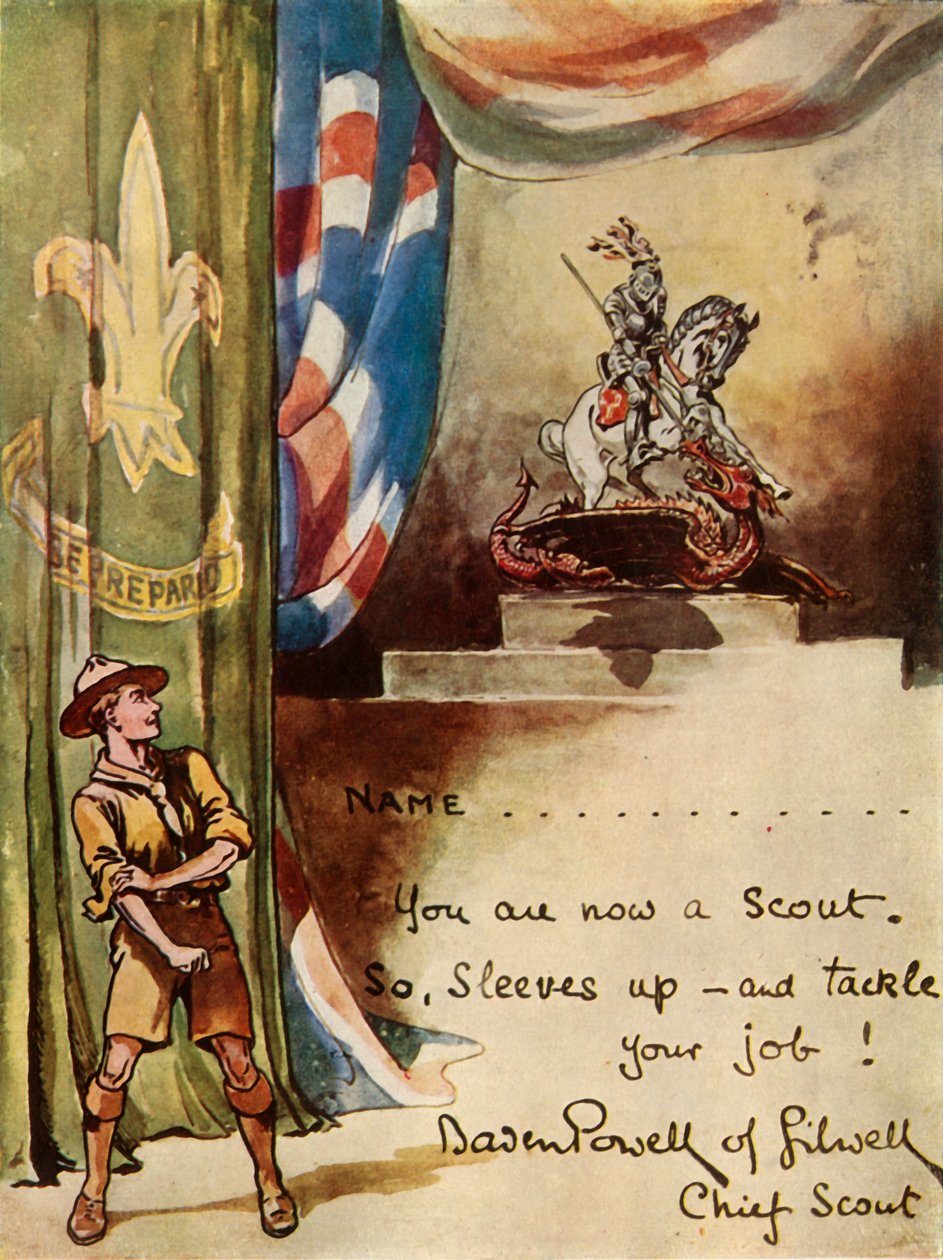 İzciler Kayıt Kartı için Tasarım, 1944. by Robert Baden Powell