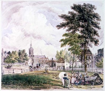 Islington Green: Kiliseye doğru bakış (baskı) by Robert Blemell Schnebbelie