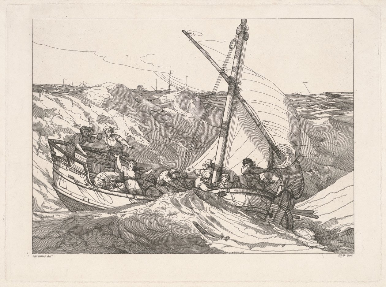 Denizde Fırtınada Tekne by Robert Blyth, after John Hamilton Mortimer