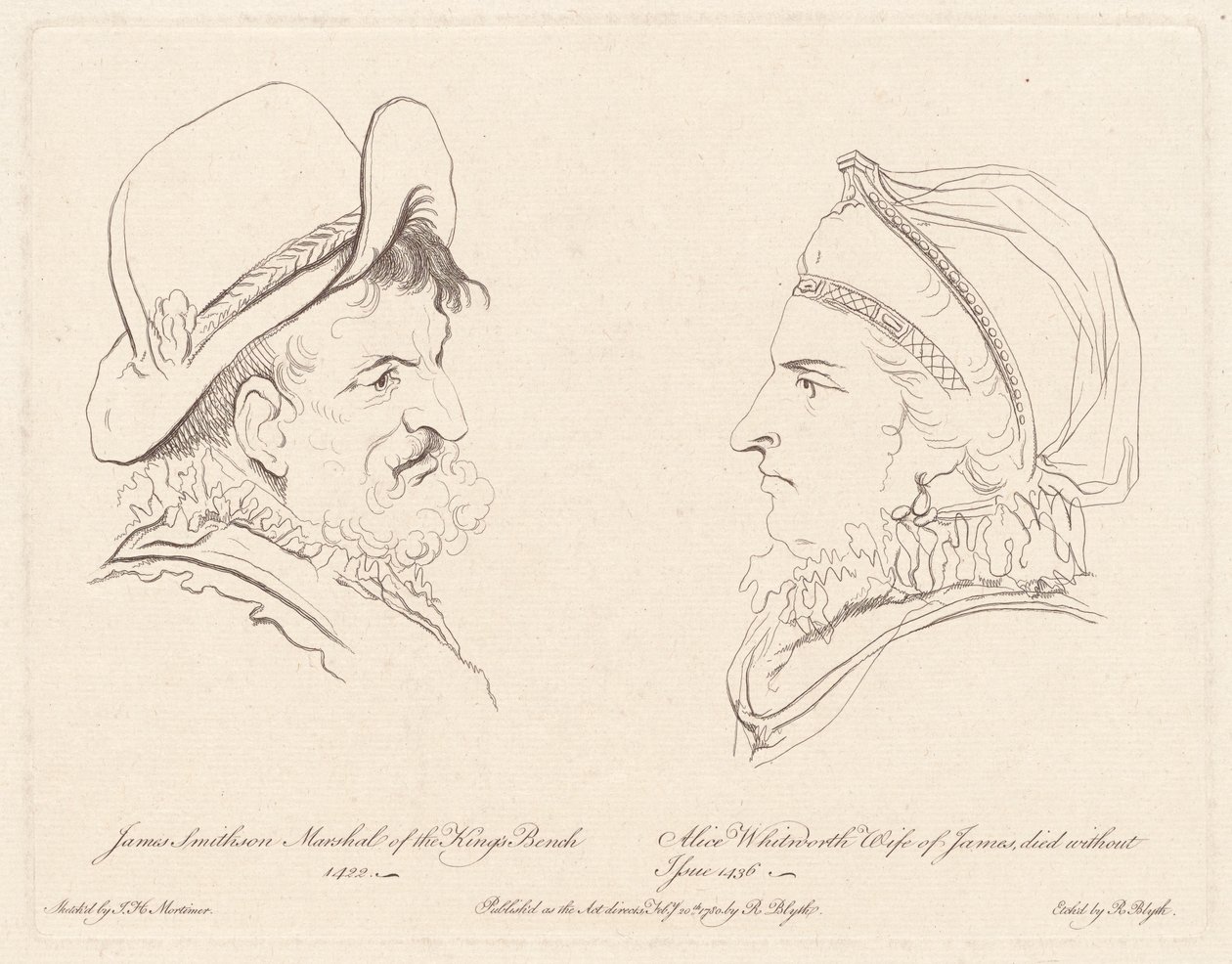 James Smithson ve Alice Whitworth by Robert Blyth, after John Hamilton Mortimer