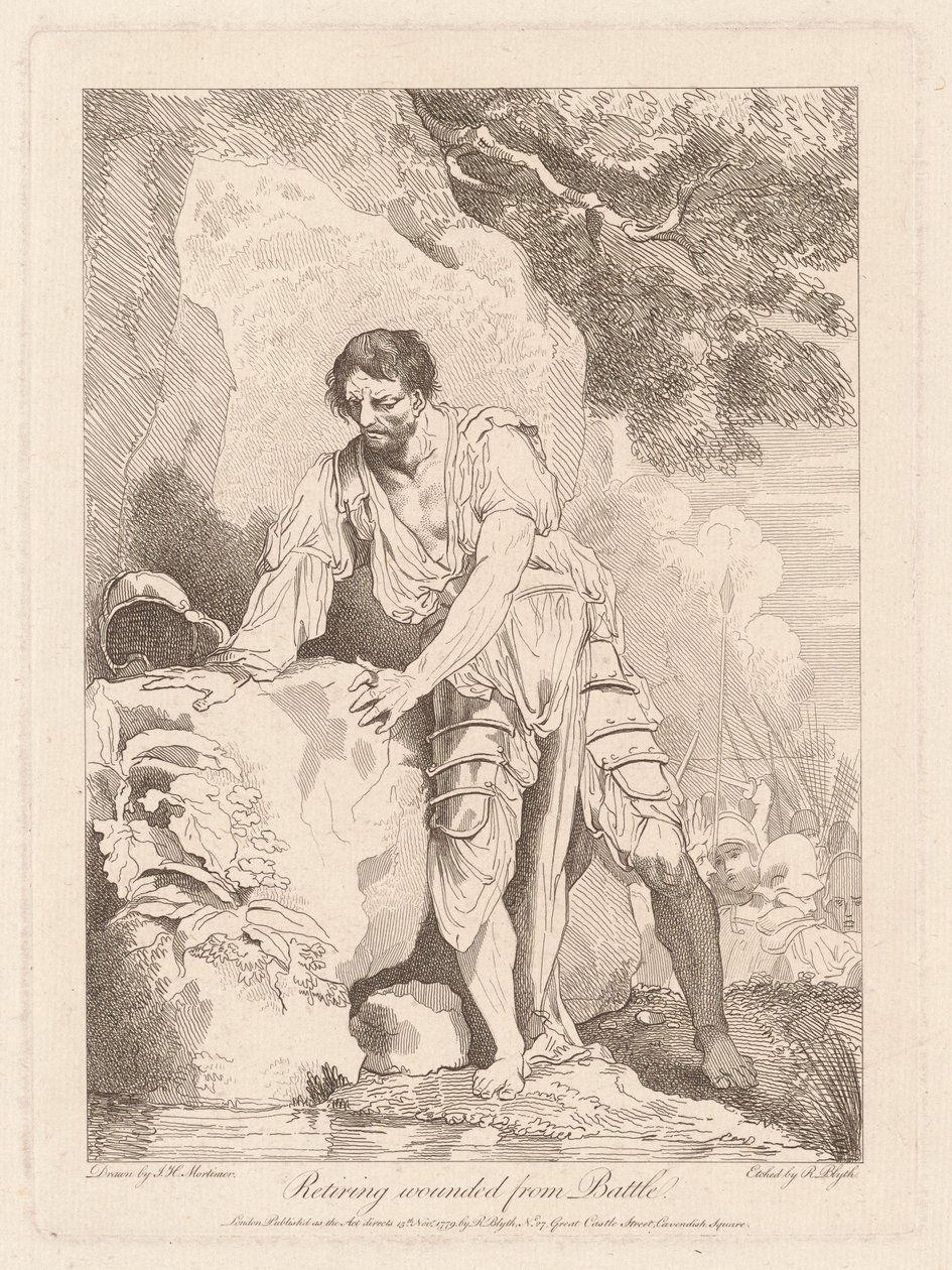 Yaralıları Savaştan Çekmek by Robert Blyth, after John Hamilton Mortimer