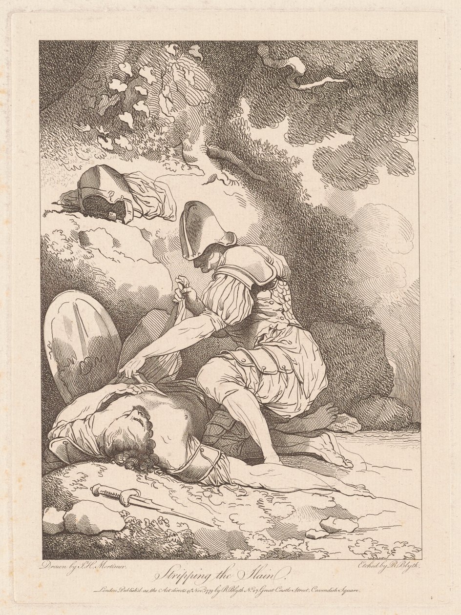 Öldürülenleri Soymak by Robert Blyth, after John Hamilton Mortimer