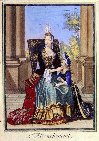 Beş Duyu: Dokunma (renkli gravür) by Robert Bonnart