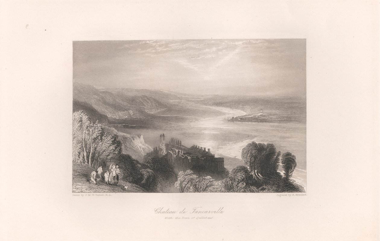 Quilleboeuf Kasabası ile Chateau de Tancarville by Robert Brandard