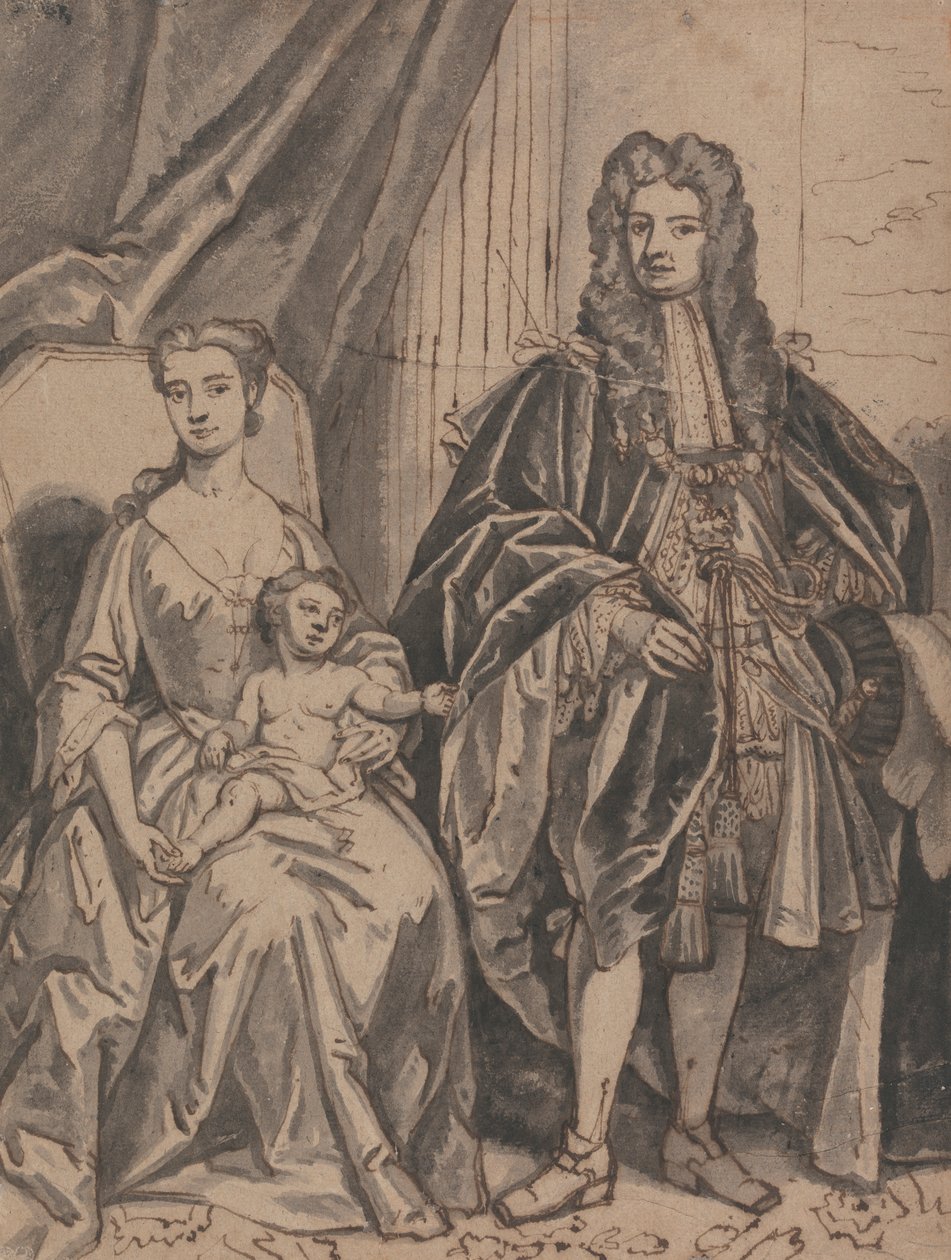 Buckingham Dükü John Sheffield ve Aile adlı bir Ailenin Portresi by Robert Byng