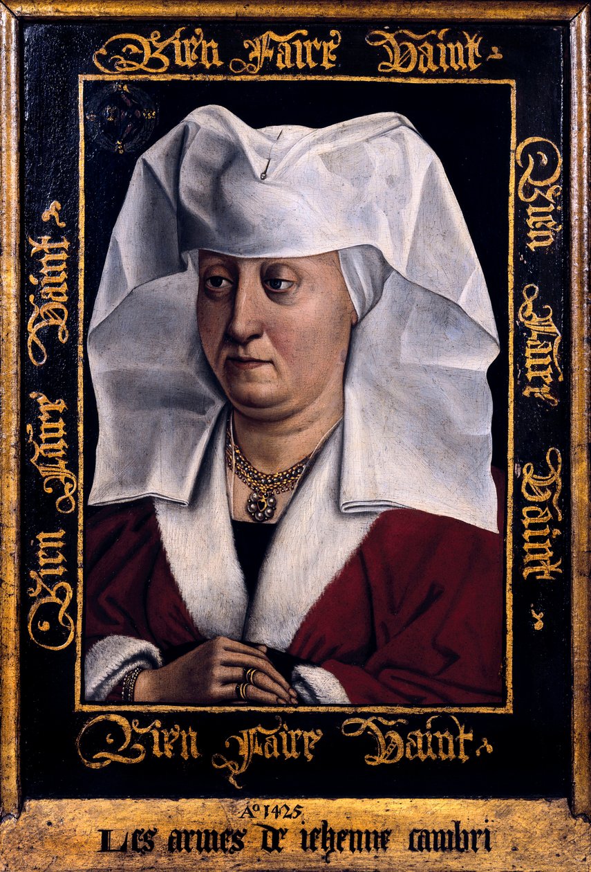""Marie De Pacy'nin Portresi"" Robert Campin, Flemalle Ustası (1378-1444) 1415-1440 Tournai'nin Tablosu. Güzel Sanatlar Müzesi Belçika by Robert Campin