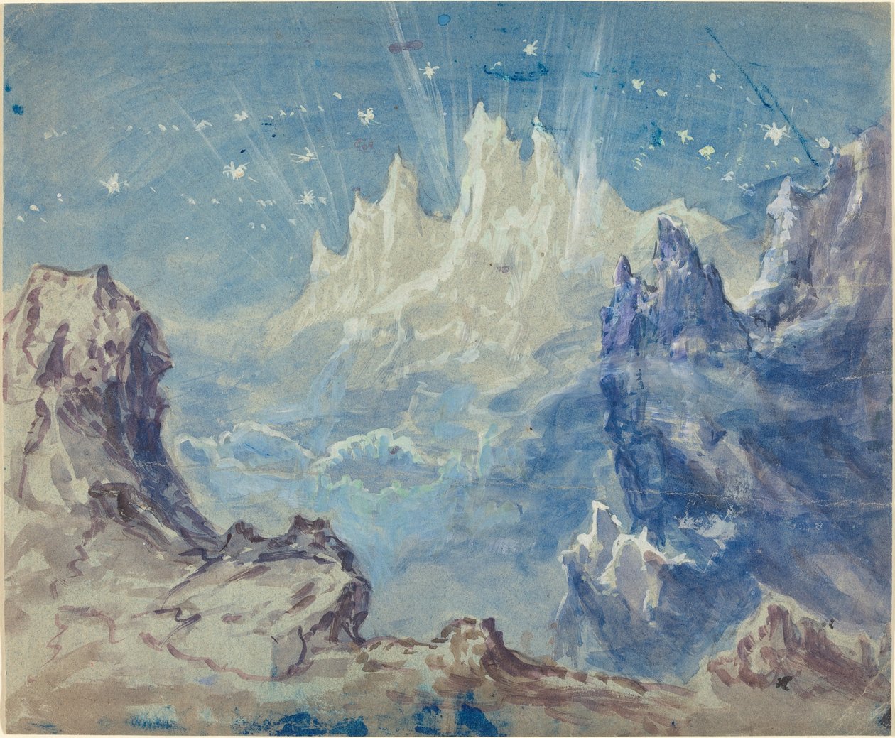 Yıldızlı Gökyüzü ile Fantastik Dağlık Manzara by Robert Caney