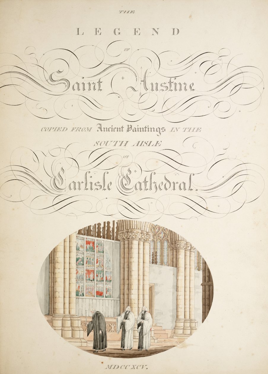 Bayan New Coll 380, f9r. Robert Carlile, 1795 tarafından çizilmiş Saint Mary, Carlisle Katedral Kilisesi