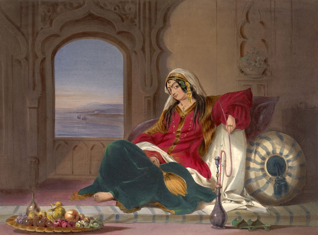 Kandahar Dereceli Leydi, Sigara İçen, 1848 by Robert Carrick