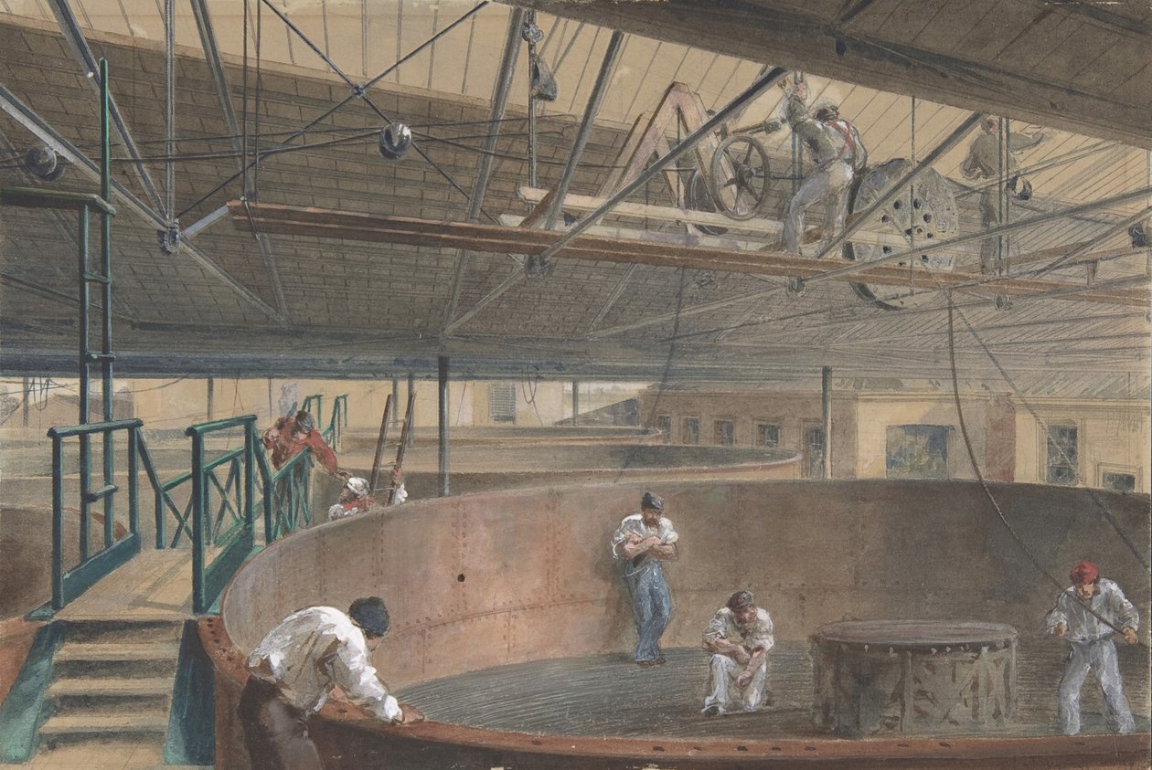 Telgraf İnşaatı İşlerinde Kablonun Büyük Tanklarda Sarılması..., 1865, 1865. by Robert Charles Dudley
