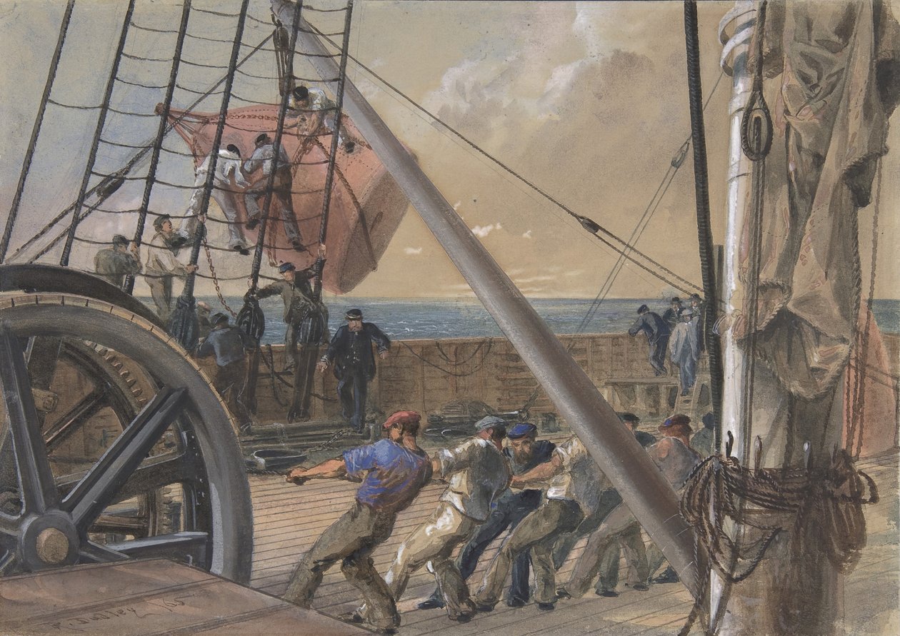 Fırlatma için Büyük Şamandıralardan Birini Çıkarmak, 2 Ağustos 1865, 1865. by Robert Charles Dudley