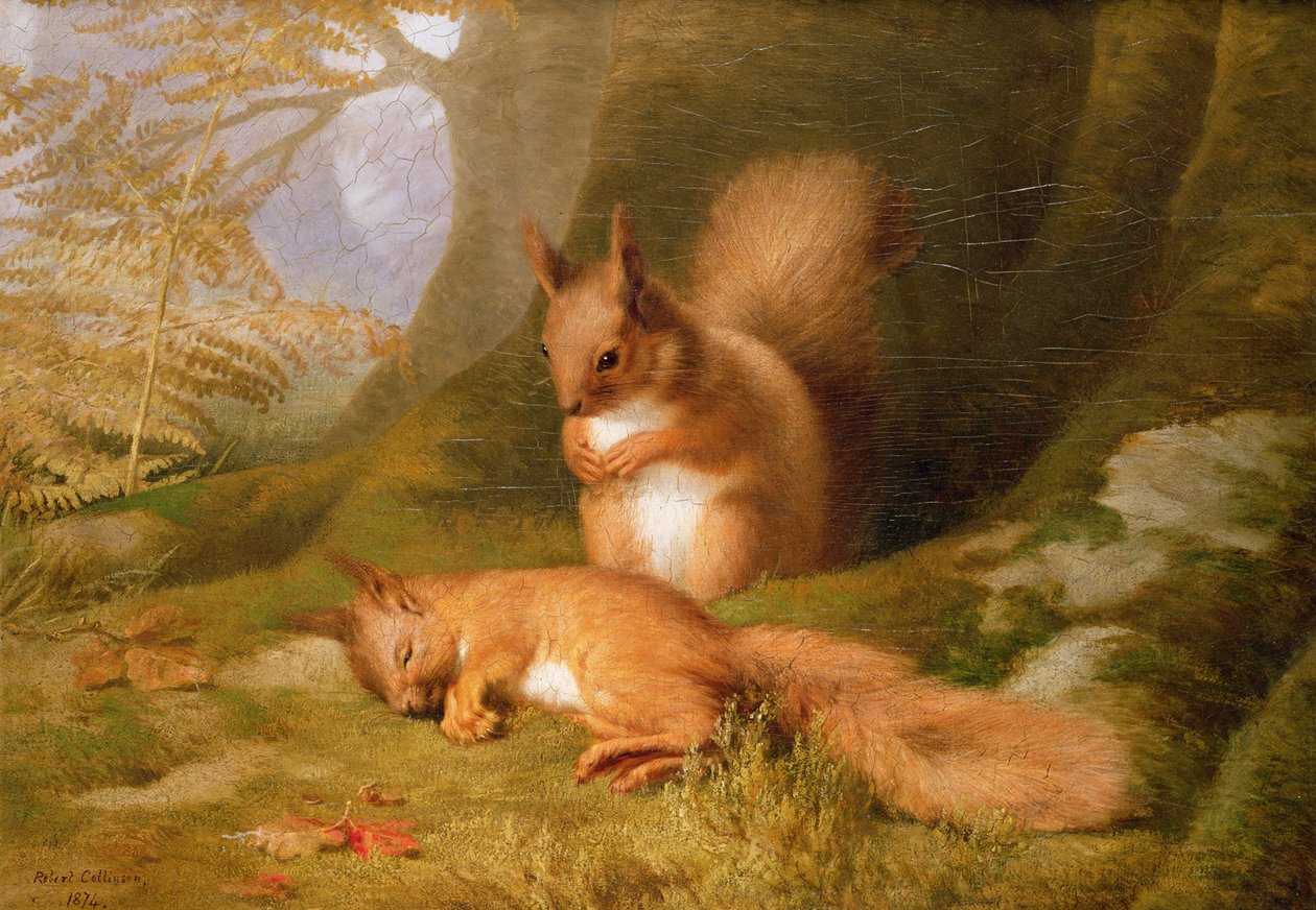 Ormandaki Sincaplar, 1874 by Robert Collinson