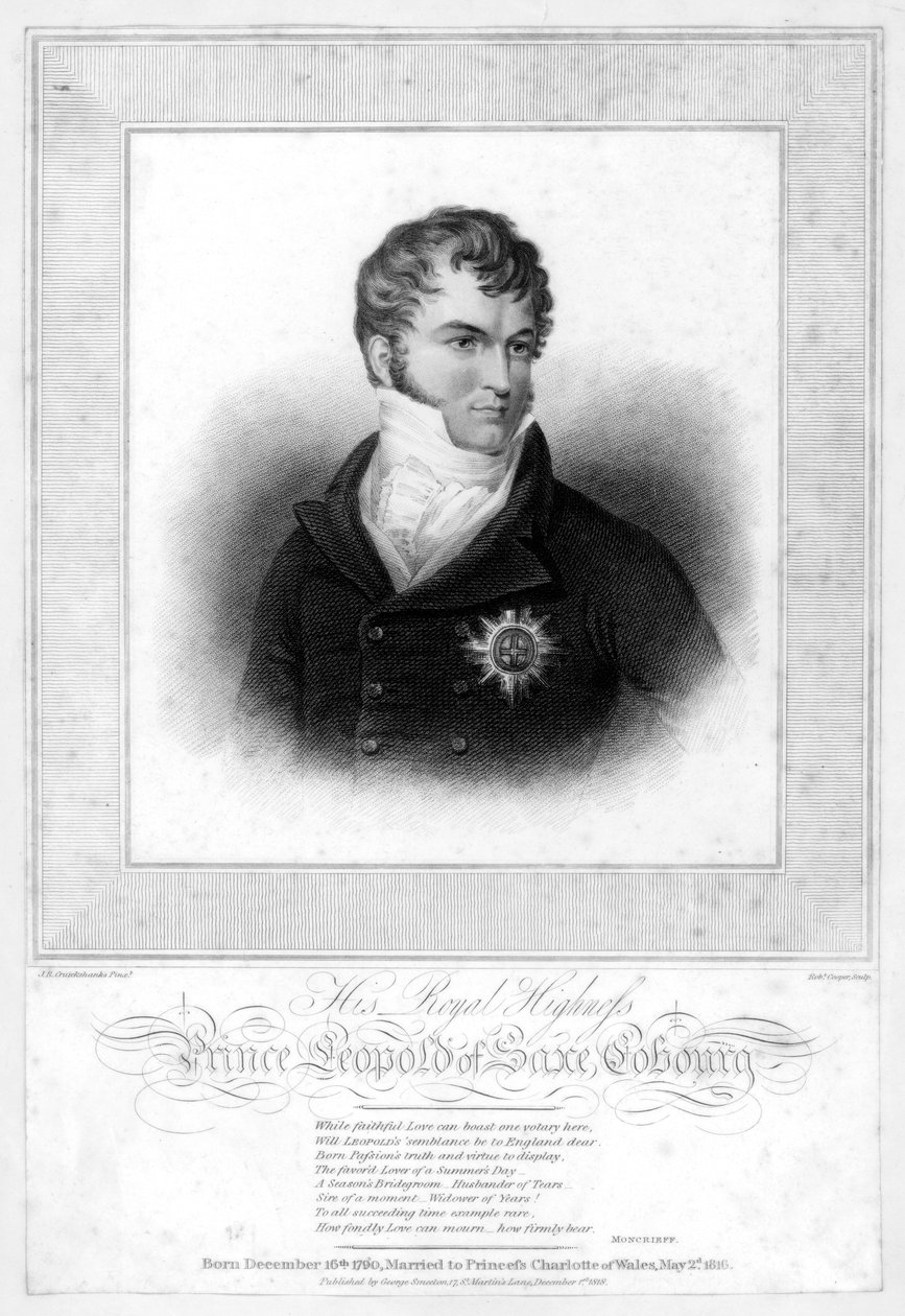 Saxe-Coburg-Saalfeld Prensi Leopold George Christian Frederick, 1818. by Robert Cooper