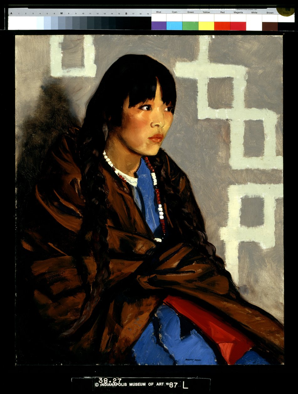 Hintli Kız (Julianita) (tuval üzerine yağlıboya) by Robert Cozad Henri
