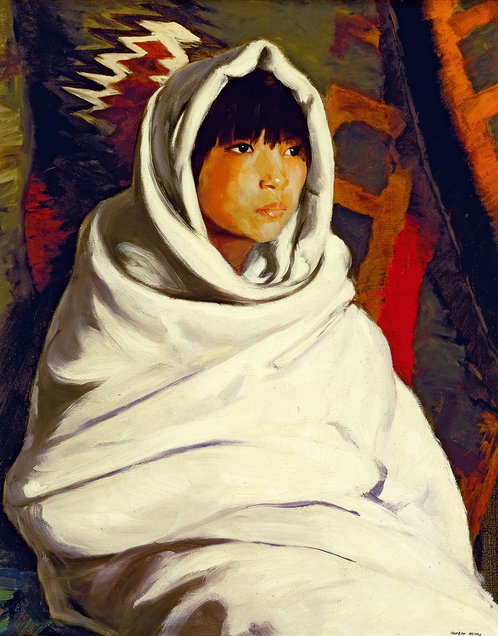 Beyaz Battaniyeli Kızılderili Kız, 1917 by Robert Cozad Henri