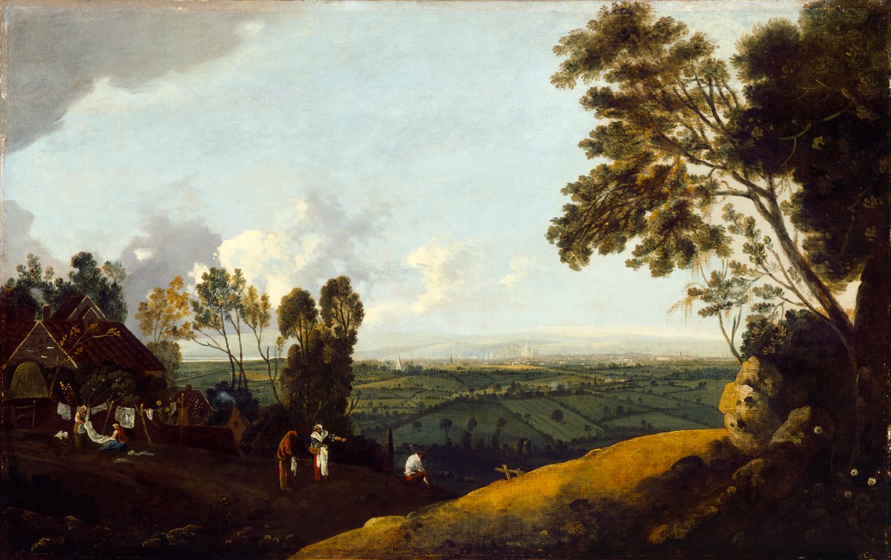 Highgate'den Londra manzarası, 1775 dolayları (tuval üzerine yağlı boya) by Robert Crone