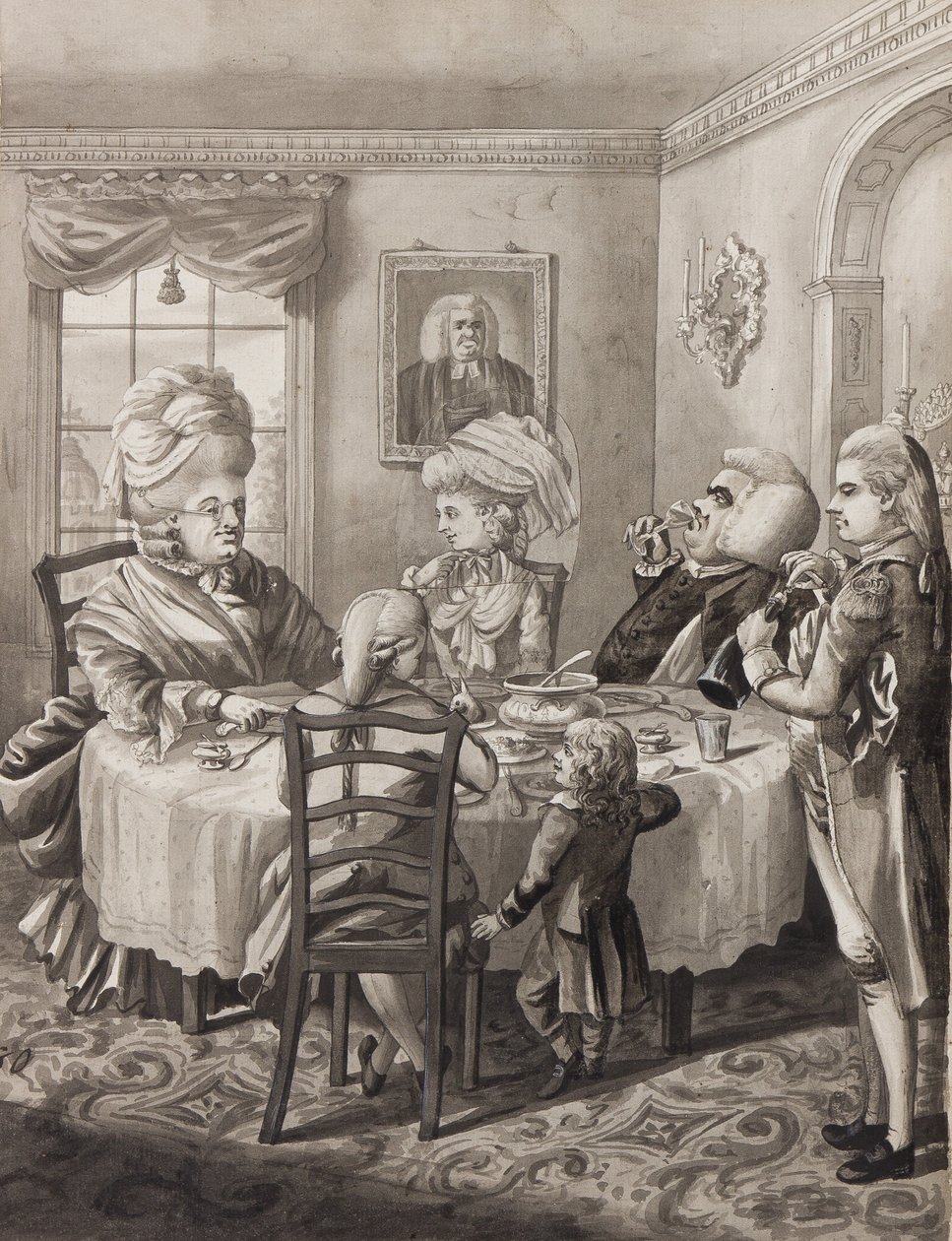 İyi Yaşama Sahip Bir Usta Parson, 1782 (kalem, fırça ve mürekkep kağıt üzerinde yıkanır) by Robert Dighton