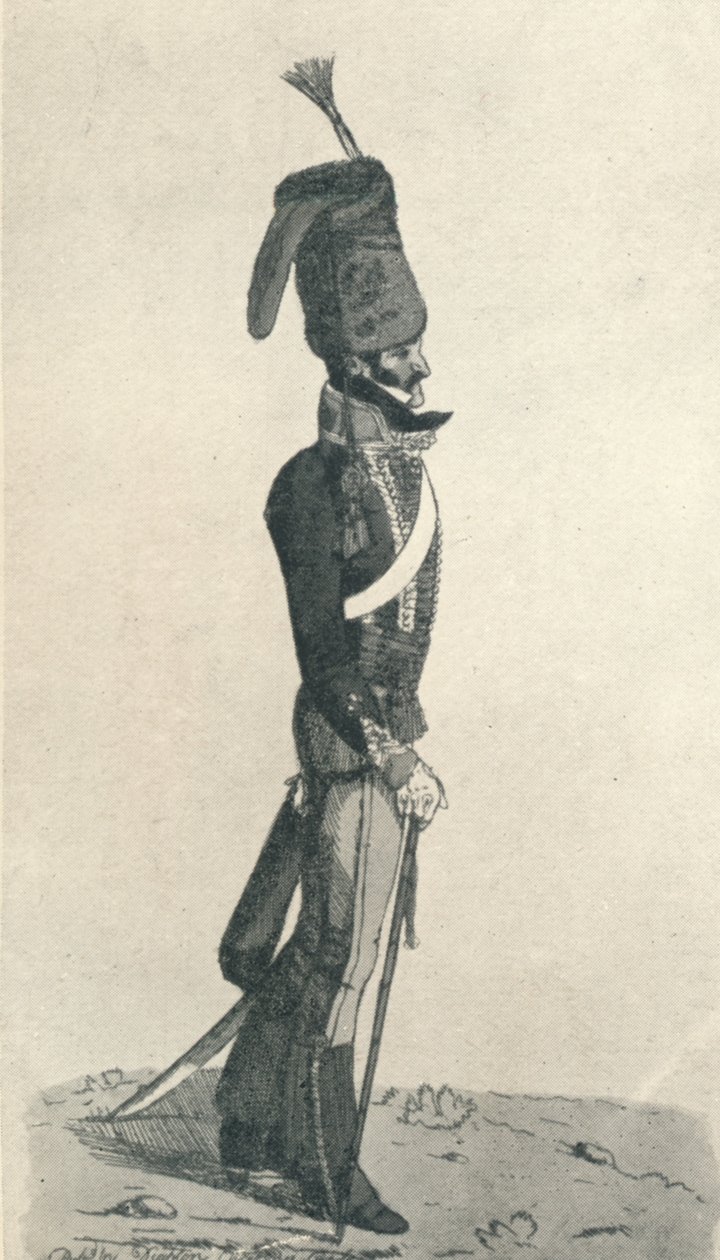 George Augustus Quentin 10. bir subay veya Galler Prensi Hussars, hayattan alınmış, by Robert Dighton