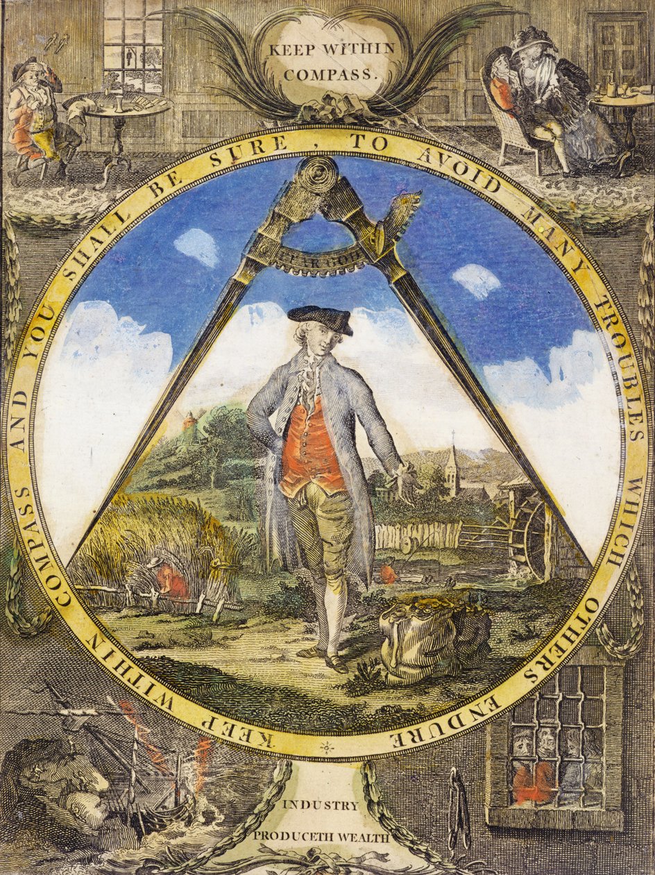 Pusulanın içinde kal c. 1784 (el renginde gravür ve gravür) by Robert Dighton